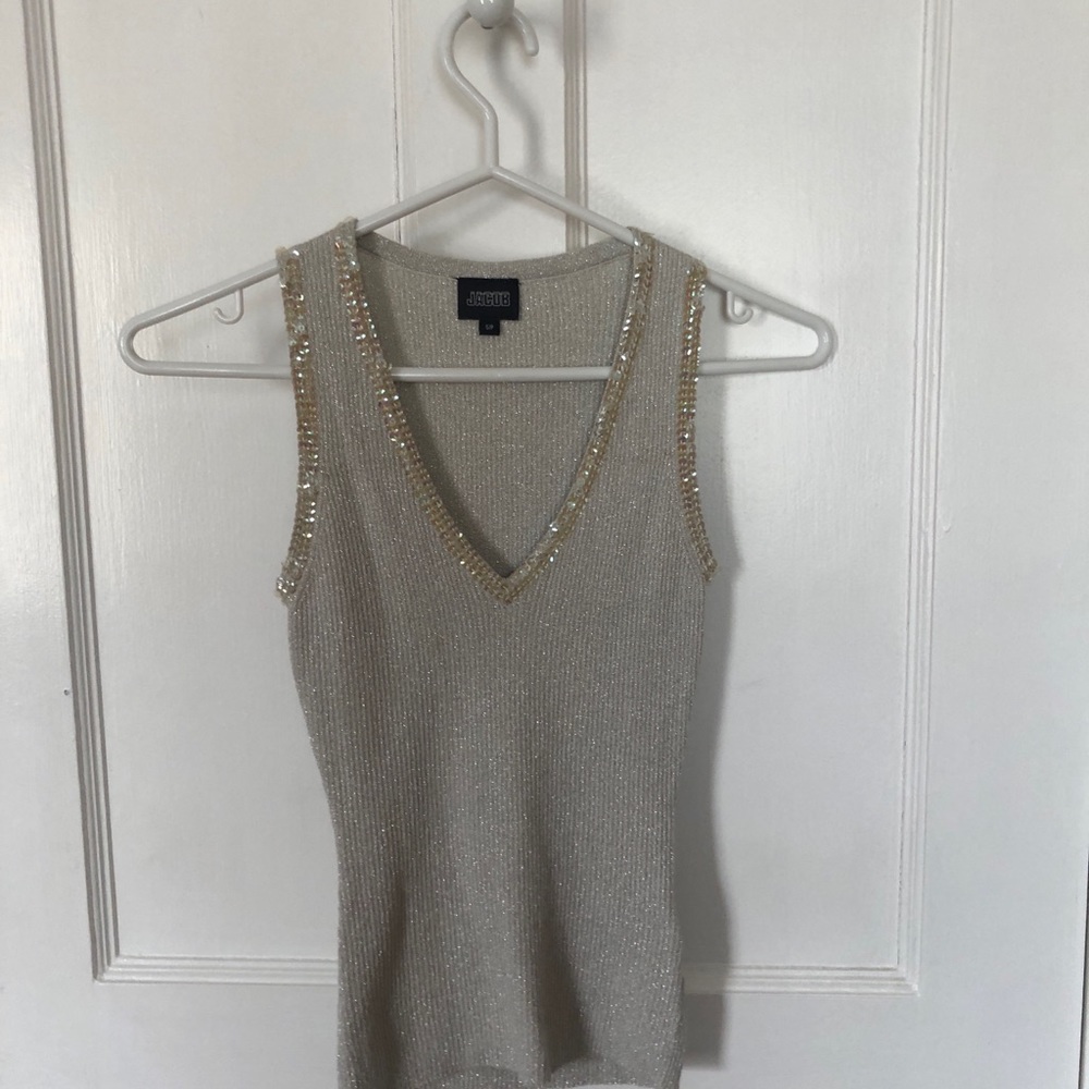 JACOB 90s vintage, sleeveless sparkle & sequins top, small
